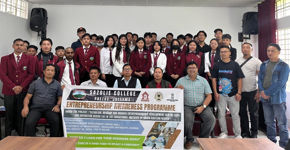 The Entrepreneurship Development Centre (EDC) Nagaland University, Kohima, organised an Entrepreneurship Awareness Programme (EDP) at Sazolie College.